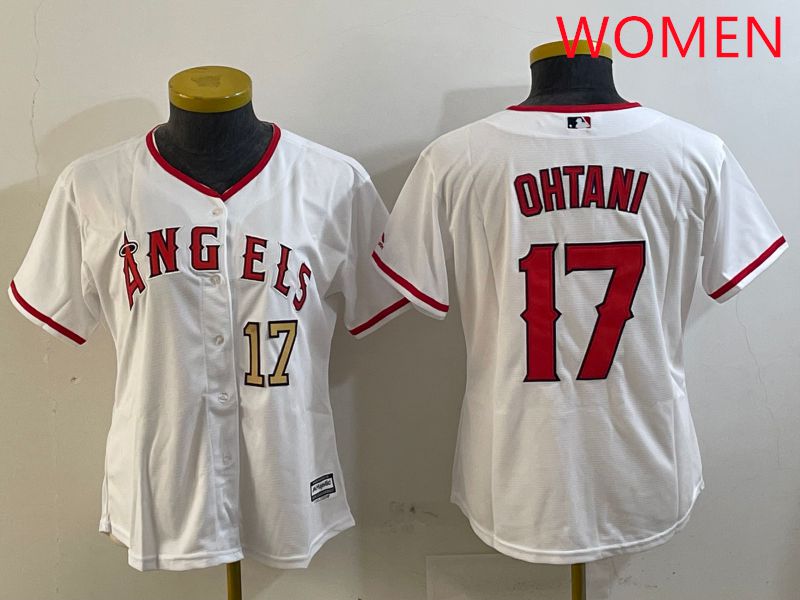 Women Los Angeles Angels #17 Ohtani White Game 2025 Nike MLB Jersey style 2